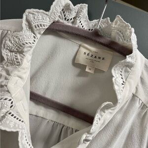 Sézane Chlo Shirt 100% silk, white/ecru, XS